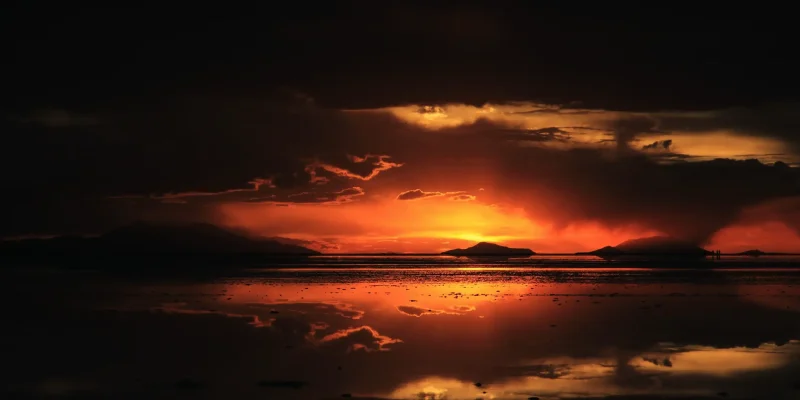 Sunset at the salt flat, Uyuni