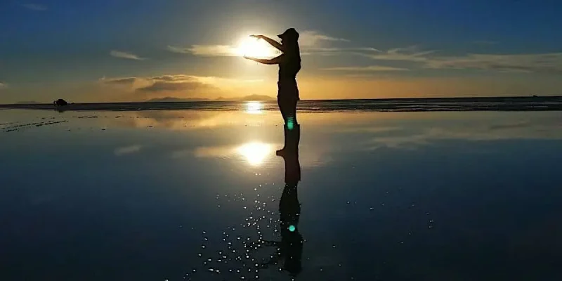 The sunset and starlight on a tour of the Uyuni Salt Flats